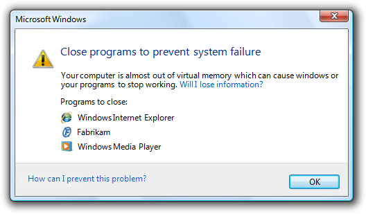 Screen shot of Close-programs warning 