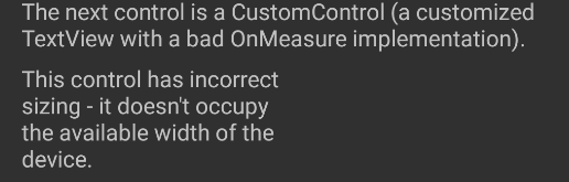 具有 Bad OnMeasure 实现的 Android CustomControl