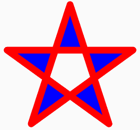 Five-pointed star partially filles