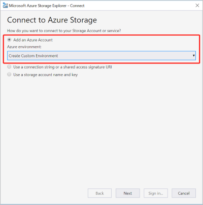 Connect to Azure Storage
