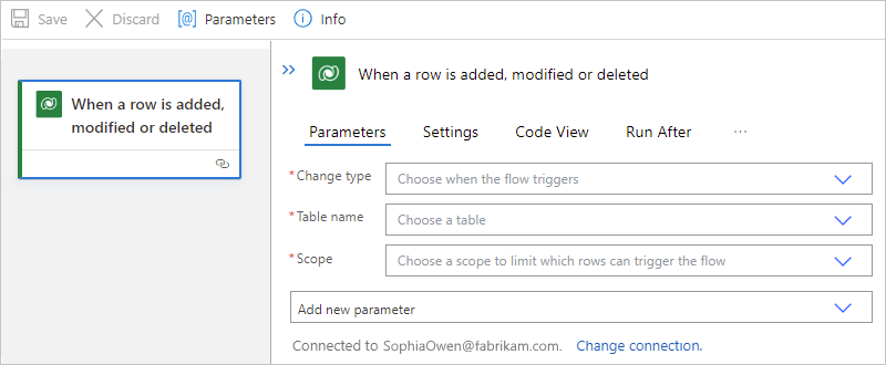 Screenshot shows Standard workflow designer and example trigger.