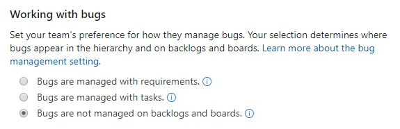 小組設定、一般、使用 Bug、不追蹤