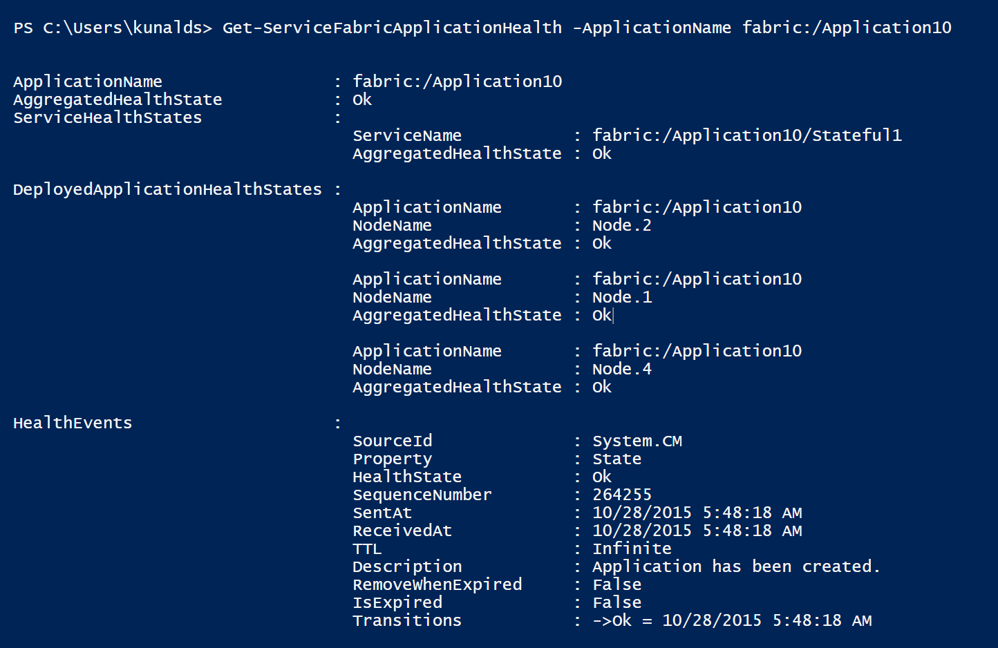 Healthy application in PowerShell