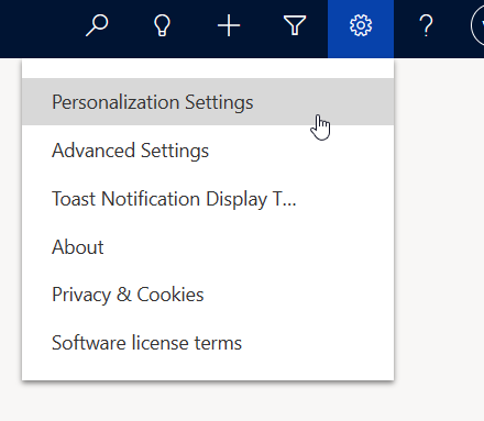 Screen shot showing how to get to the personalization settings.