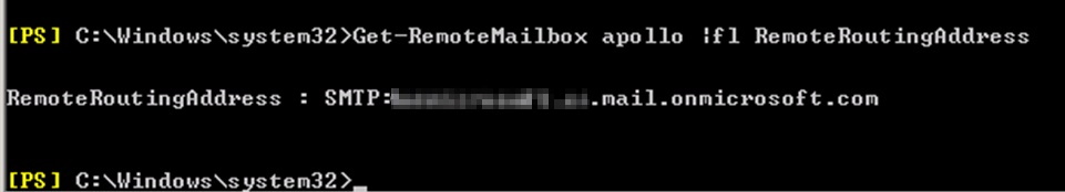 Get-RemoteMailbox 的輸出。
