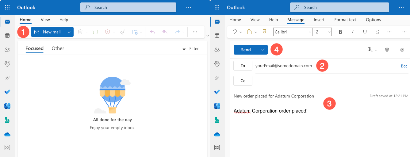 在 Outlook 中新增 Email