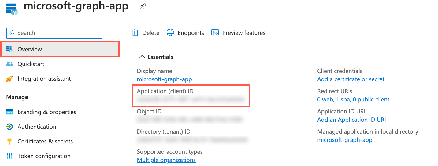 Microsoft Entra ID 應用程式用戶端識別碼