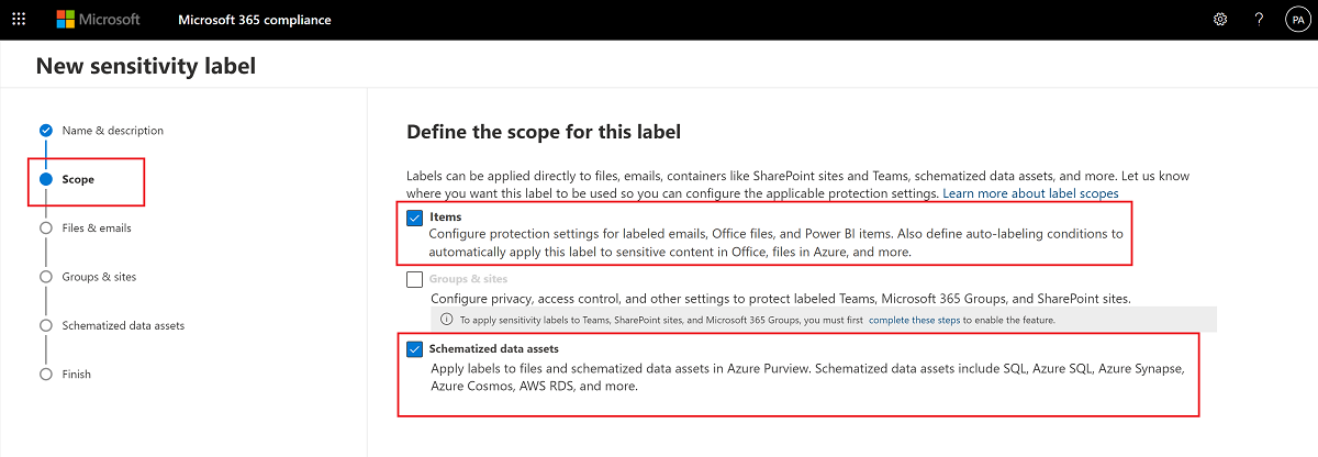 Microsoft Purview 合規性中心的自動標籤