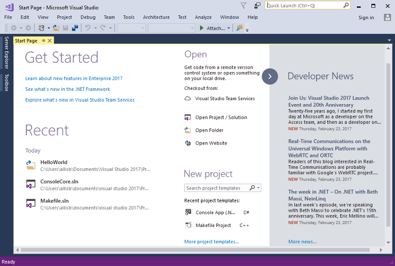 Visual Studio 2017 15.0 版本資訊| Microsoft Docs