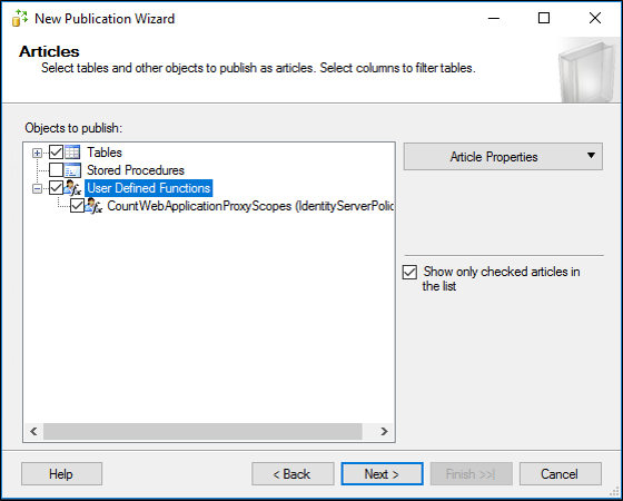 Screenshot that shows where to select the User Defined Functions check box.