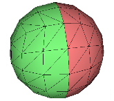分割成兩個圖表的球體圖例