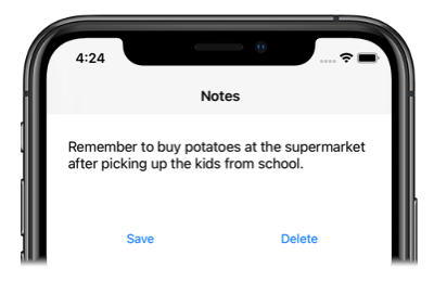 iOS 模擬器中的 Notes